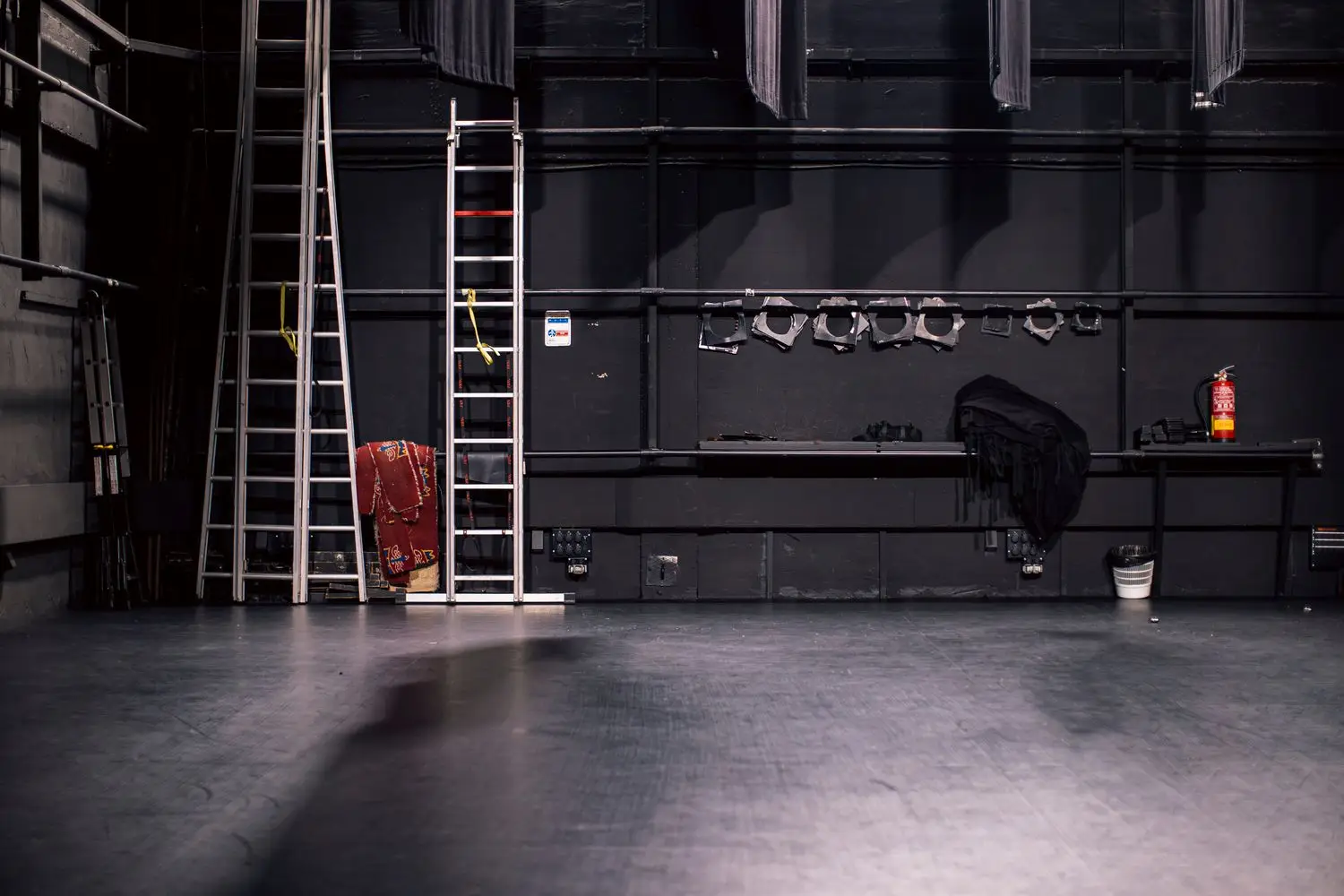 Empty theatre stage prepared for rehearsal